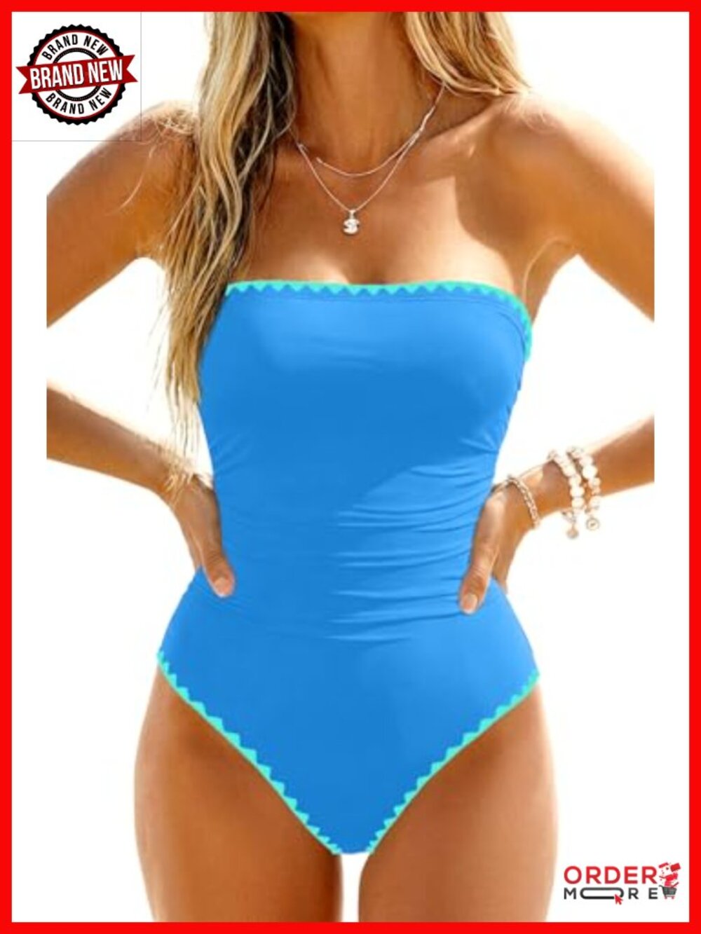 Tummy Control One Piece Swimsuit Strapless Bandeau Halter Bathing Suit